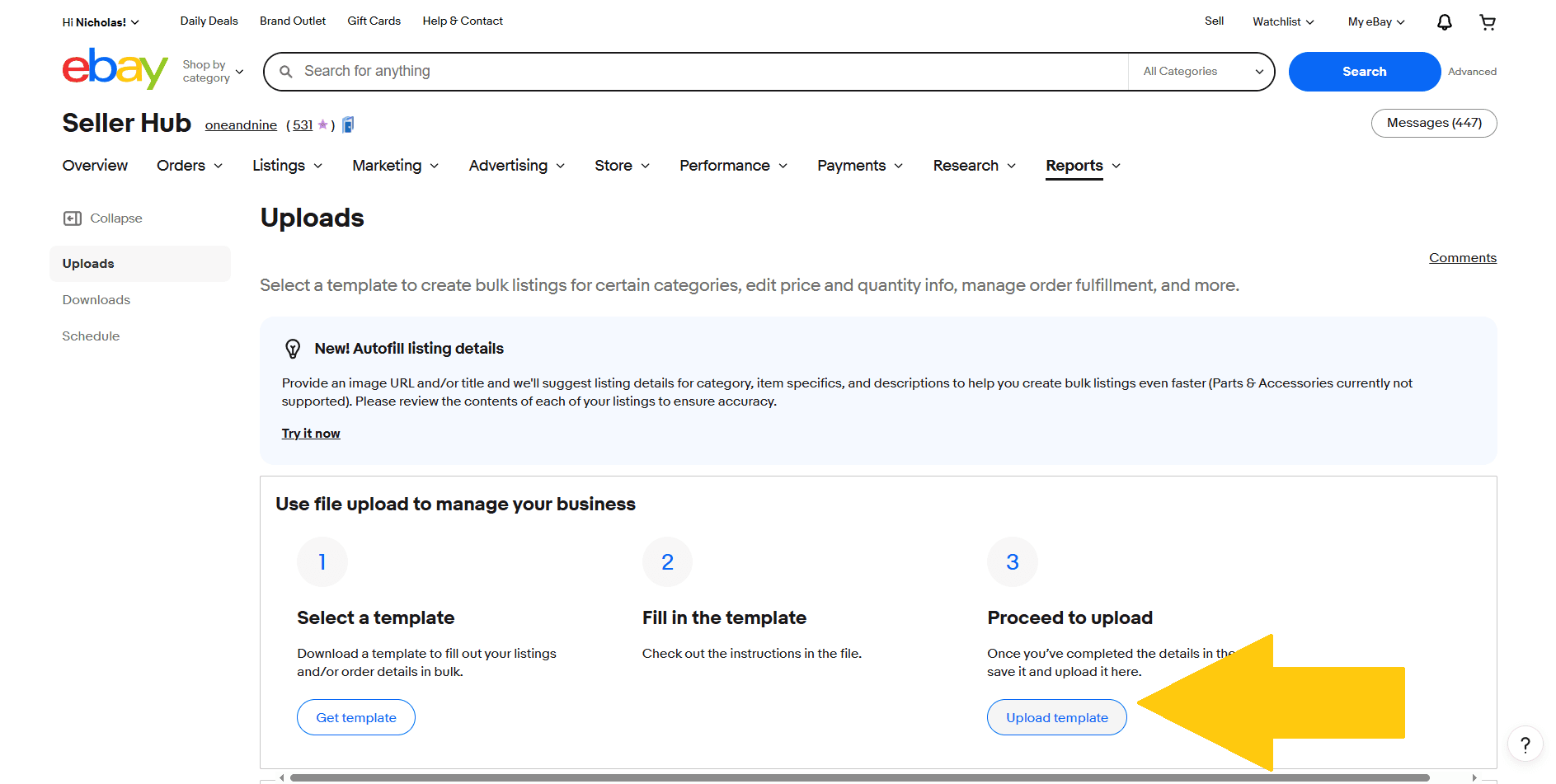 eBay Upload Template